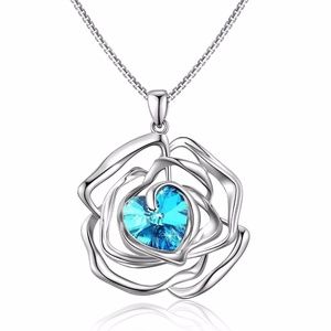 Swarovski Necklace 18K White Gold Flower Pendant